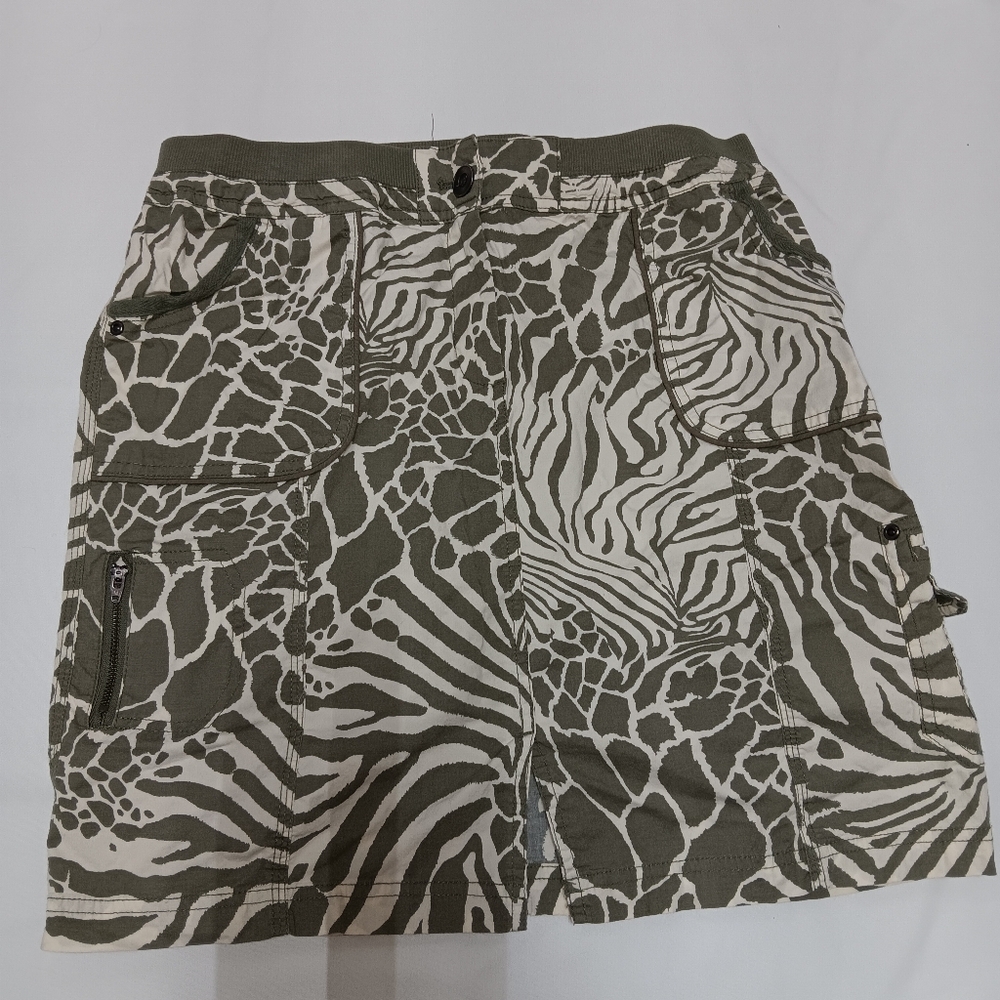 Zebra Print Cargo Shorts cotton fabric
